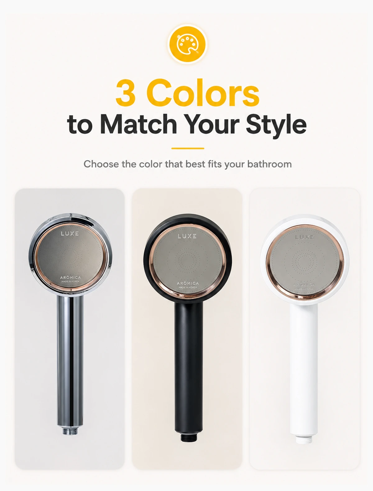Aromice Therapy shower head colors